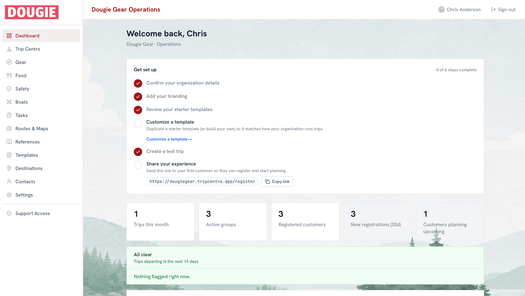 Configurez votre hub : parcours, équipement, destinations et bibliothèque de location